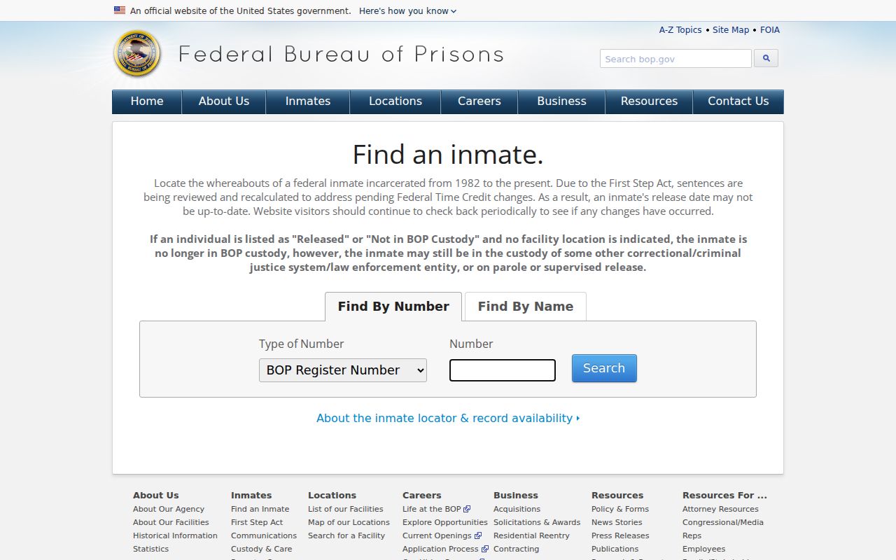 Federal inmate locator used alongside Baraga County arrest custody records