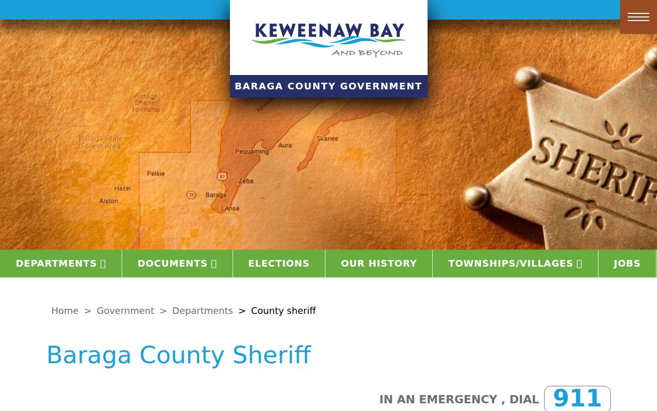 Baraga County arrest history source for the sheriff and county jail