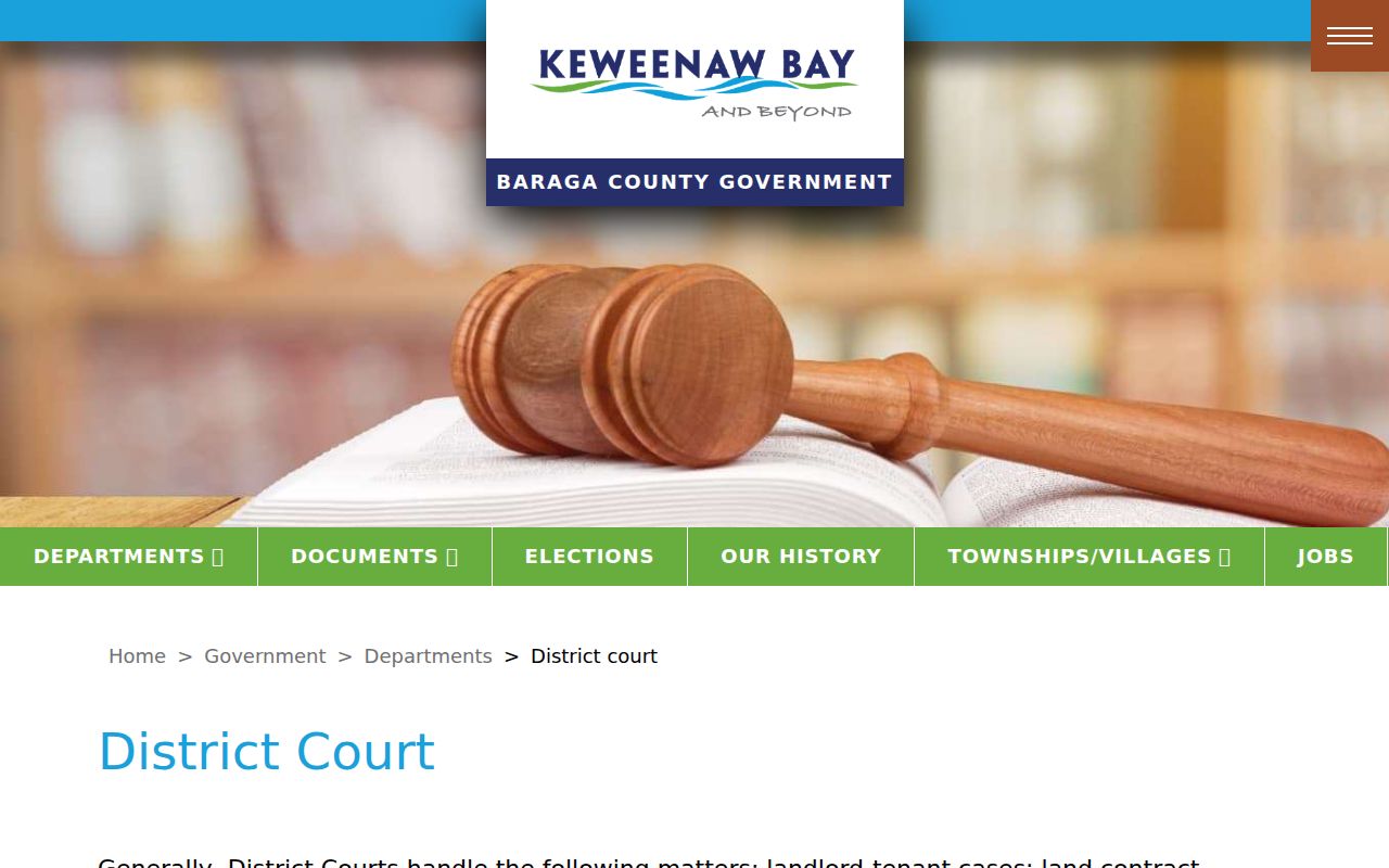 Baraga County criminal court cases at the 97th District Court