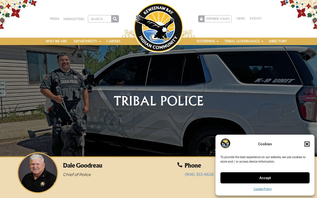 KBIC Tribal Police source for Baraga criminal history records