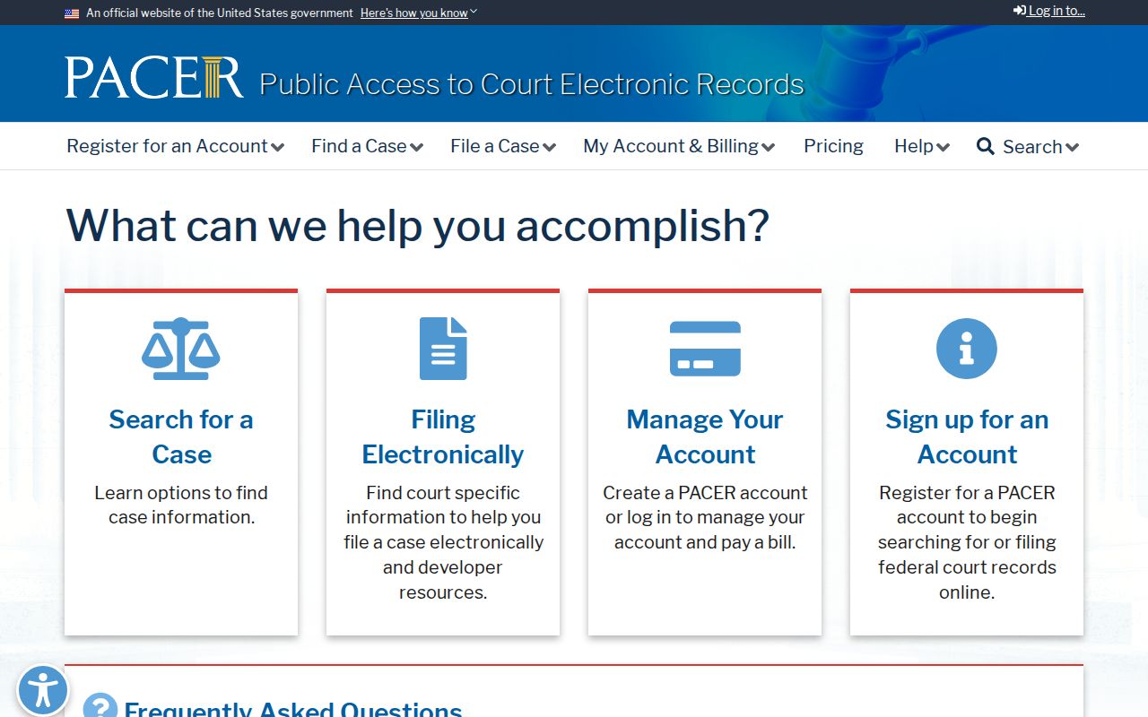 PACER federal record access supplement for L’Anse criminal history